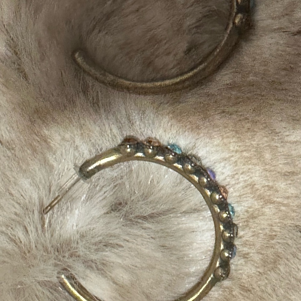 Michal Golan Crystal Embellished Hoop Earrings - Picture 5 of 5